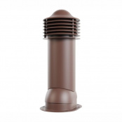 Вентиляционная труба для готовой мягкой и фальцевой кровли Viotto диаметр 110 мм, высота 550 мм, утепленная, коричневый шоколад RAL 8017