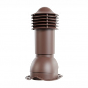 Вентиляционная труба для металлочерепицы Viotto диаметр 125 мм, высота 650 мм, не утепленная, коричневый шоколад RAL 8017
